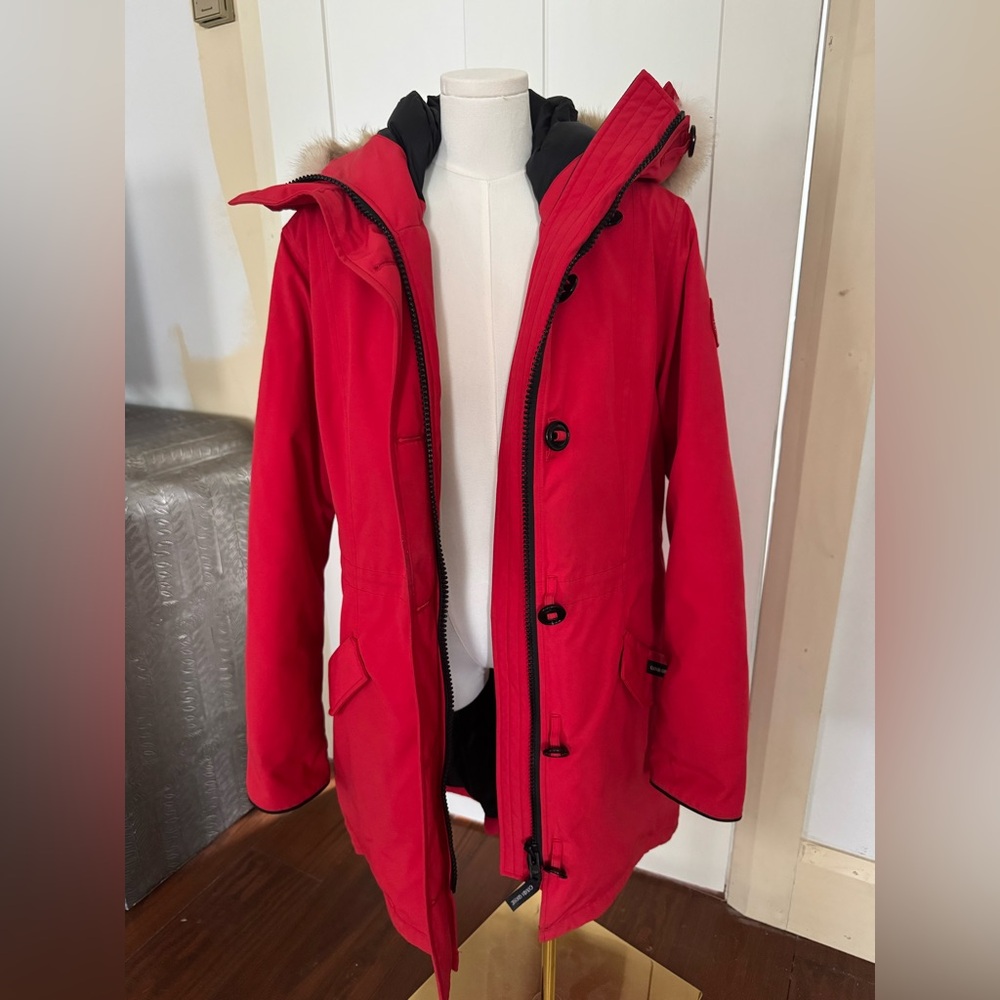 Canada Goose Red Arctic Program Jacket Parka - Fur Hood - L Large
